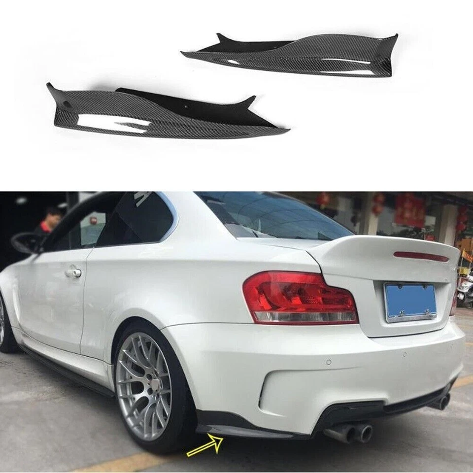 2PCS Carbon Fiber Car Rear Splitter Lips For BMW 1 Series E82 M Coupe 2011-2018 — 第 2/4 张图片