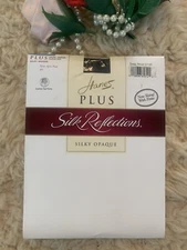 NEW Hanes Pantyhose Silk Reflections Plus Control Top Sz One Plus Jet Black00P20