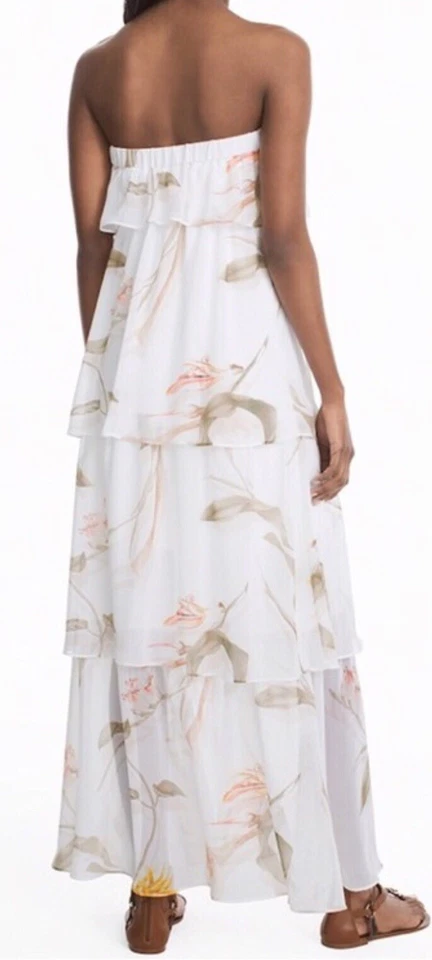 Новый с Ярлыками Белый дом черный рынок без бретелек цветочный ярусный макси платье Sz M розничной $170 - Изображение 4 из 4