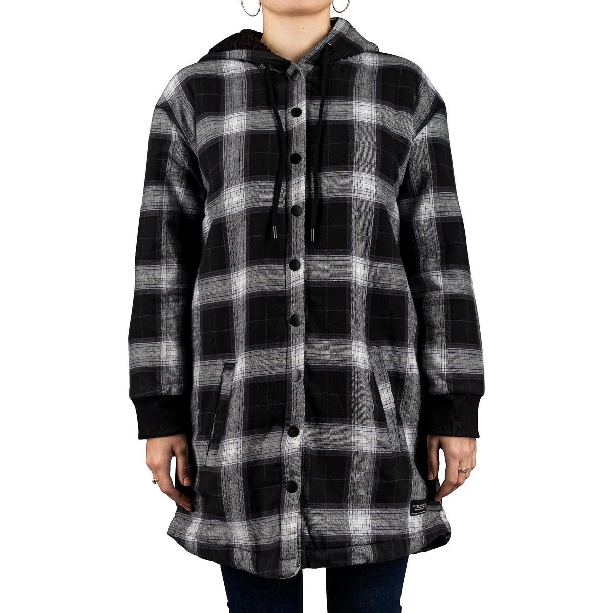 Sherpa lined flannel hoodie women's cheap