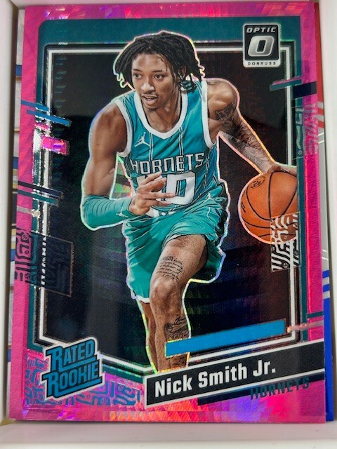 2023-24 Optic - Rated Rookie Nick Smith Jr. #224 Pink Hyper Prizm (RC) Rookie