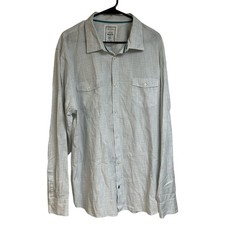 Calvin Klein Men's White Check Dress Shirt Long Sleeves XXL 100 Cotton 36543