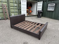 Wood Sleigh Bed Frame - No Mattress - House Clearance Item - Read Description