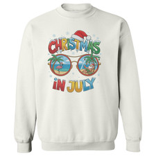 Christmas In July Sun Glasses Santa Claus Summer Unisex Crewneck Sweatshirt