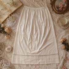 Lorraine Vintage Half Slip Ivory Antron III Lace Trim Midi Skirt Slip Small Tall