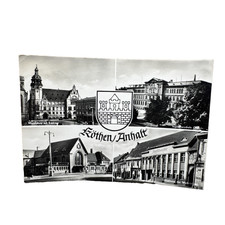 Postkarte AK Köthen Mehrbild Marktplatz Bahnhof Klubhaus der Werktätigen Gl 1963