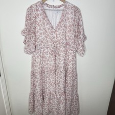 Lida Kate • Floral Pink Dress Size Large
