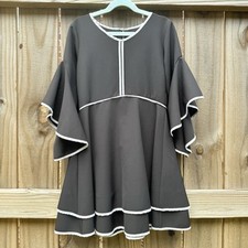 GB Girl  s Size 8 Black White Flutter Sleeve Holiday Formal Party Dress