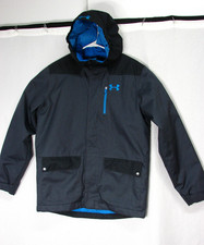 Under Armour Cold Gear X-Storm Gray Blue Infrared Hooded Jacket Coat Youth XL