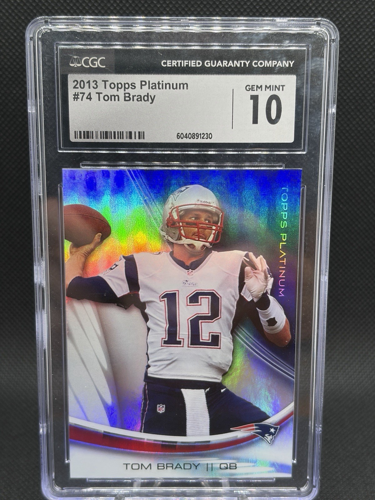 Tom Brady #74 Football Cards 2013 Topps Platinum trading card — raw and PSA graded price guide