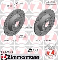 2X Zimmermann 100.3315.53 Bremsscheibe FüR Audi Seat Skoda VW