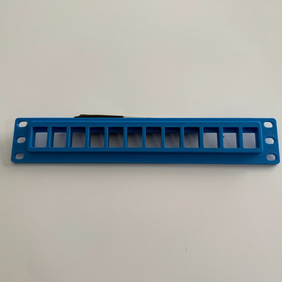 10'' 12-Port Keystone Patch Panel Mini Home Lab   PLA Digital Blue