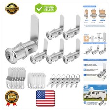 Versatile Cabinet Cam Lock Set with Keyed Alike Feature - 6 Pack Includes Keys