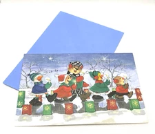 Vintage1990  Suzy’s Zoo Christmas Greeting Card - The Carolers