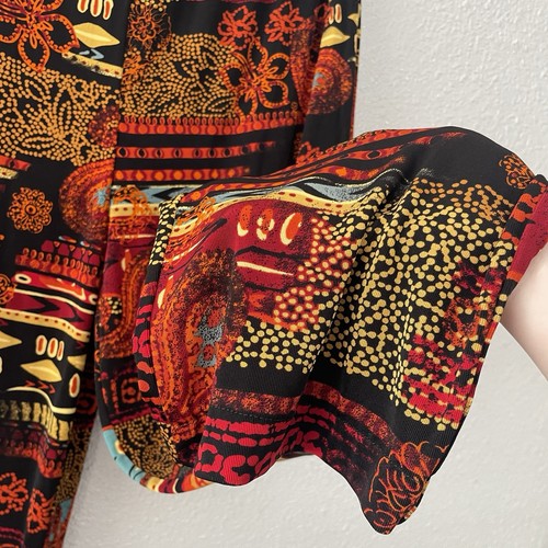 Chicos Travelers Pants Set Size 2 Slinky Earthy Fall Boho Paisley Vintage USA - Picture 7 of 17