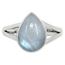 Natural Rainbow Moonstone - India 925 Sterling Silver Ring s.10 Jewelry R-1002