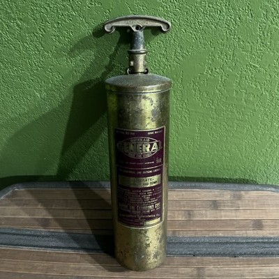 General Quick-Aid brass antique hand pump fire extinguisher
