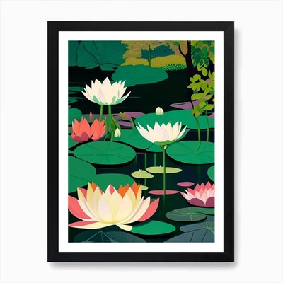 Lotusblumen im Park Fauvismus Matis gerahmtes Wandbild Poster Leinwanddruck Bild