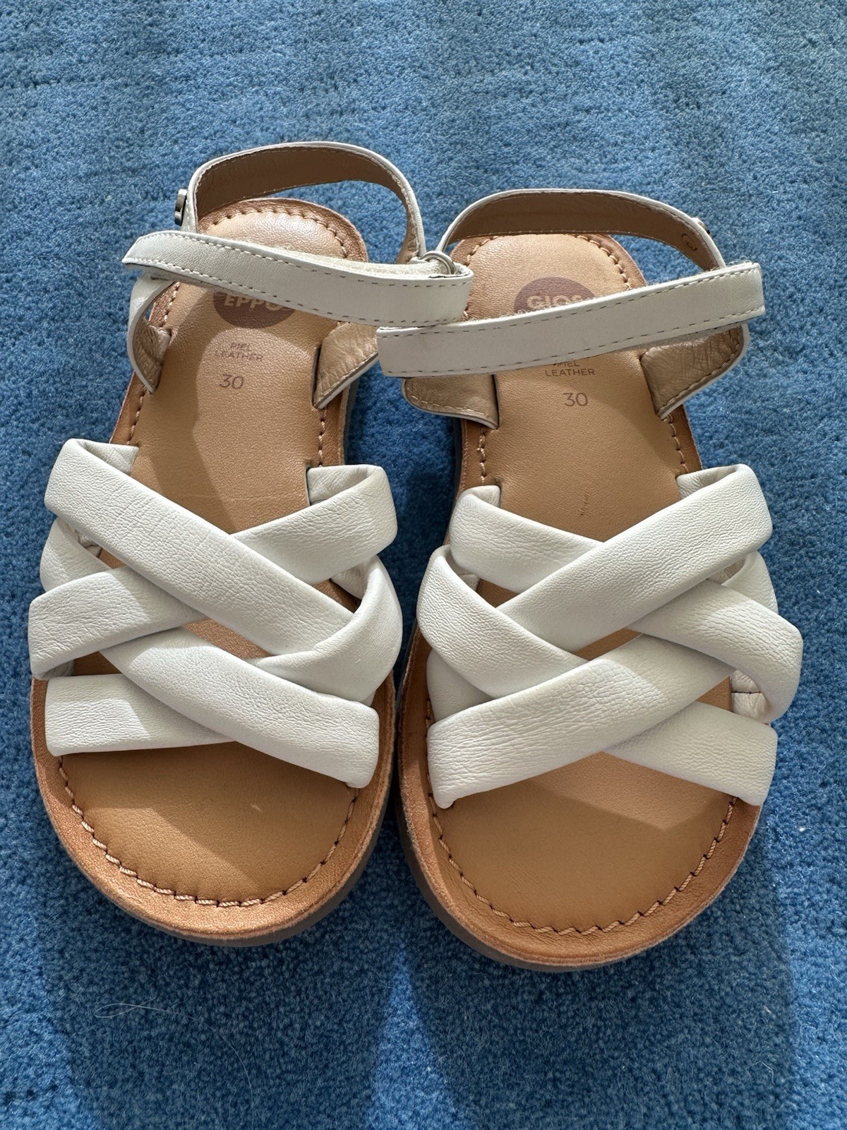 Gioseppo Brand New Leather White Sandals For Girls  30 EU (12.5 US)