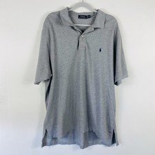 Polo Ralph Lauren Polo Shirt Men's 2X Big 2XB Gray Short Sleeve 100 Cotton