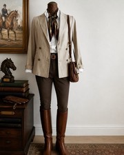 Rag Bone Nancy Double Breasted Blazer Women s Size 6 Cream Equestrian Luxury