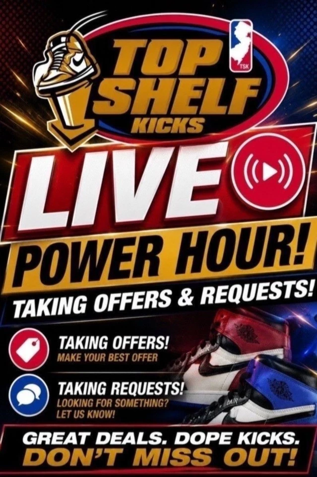 TOPSHELF KICKS LIVE. TAKING SNEAKER OFFERS & REQUESTS