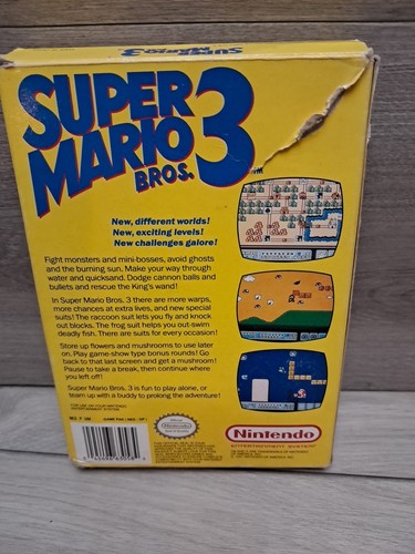 Super Mario Bros. 3 (Nintendo NES, 1990) Complete in Box CIB Tested Pre-owned - Picture 7 of 24