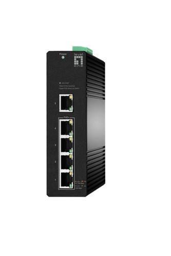 LevelOne Hilbert 5-Port Industrial Gigabit Poe Smart Lite Switch, 4 Poe-Ausgänge - 第 1/3 張圖片