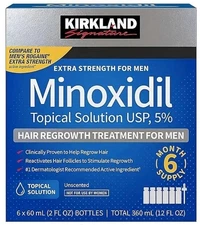 Kirkland Minoxidil 5% Extra Strength Men Hair & Beard Regrowth Solution Box