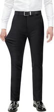 Men'S Stretch Dress Pants with Expandable-Waist 3 Fits: Slim Fit/Classic Straigh