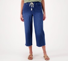 Belle by Kim Gravel Women's Pants Sz 12 Flexibelle Cropped Gaucho Blue A396179