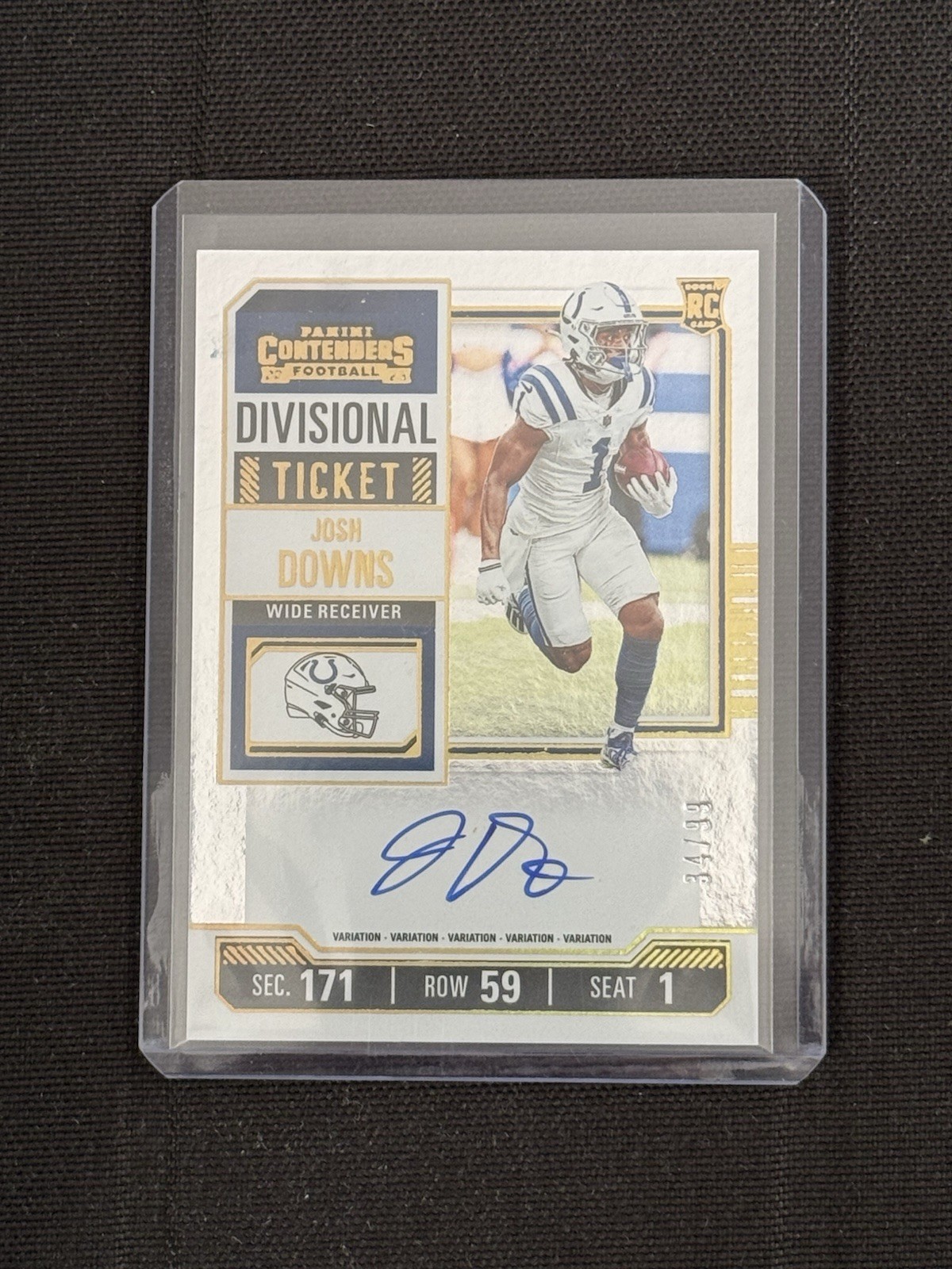 2023 Panini Contenders Football Josh Downs On Card Auto Ticket /99 Colts RC