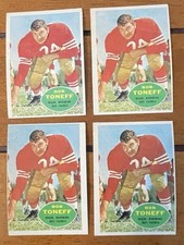Lot Of (4) 1960 Bob Toneff Football Cards Washington Redskins Vintage