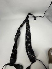 OASIS Mens Vintage Suspenders West Germany Black White Geometric Button On 80s
