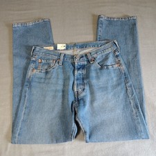 Levi's 501 Men's 30x30 Original Straight Leg Button Fly Light Wash IREGGULAR
