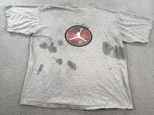 Air Jordan, Vintage Air Jordan Shirt Men's Large Gray Cotton Jumpman Logo Basketball USA