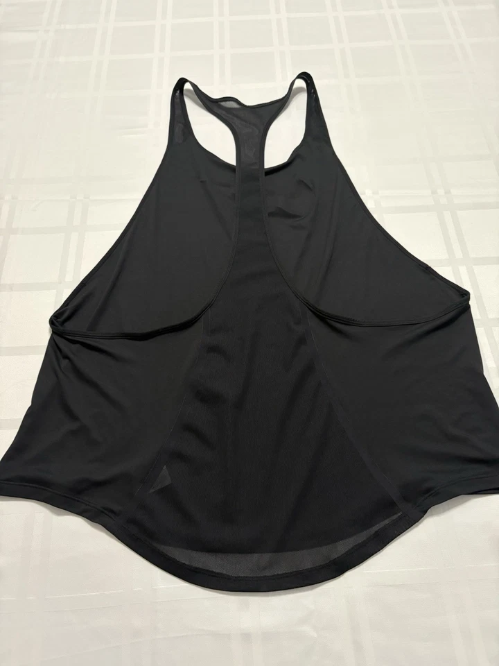 Camiseta sin mangas Nike Air Dry Fit para mujer Razor Back. Gimnasio negro con Swoop metálico XL Foto 2 de 4