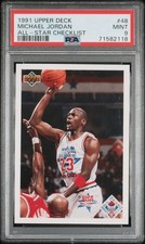 1991 UPPER DECK #48 MICHAEL JORDAN ALL-STAR CHECKLIST PSA 9