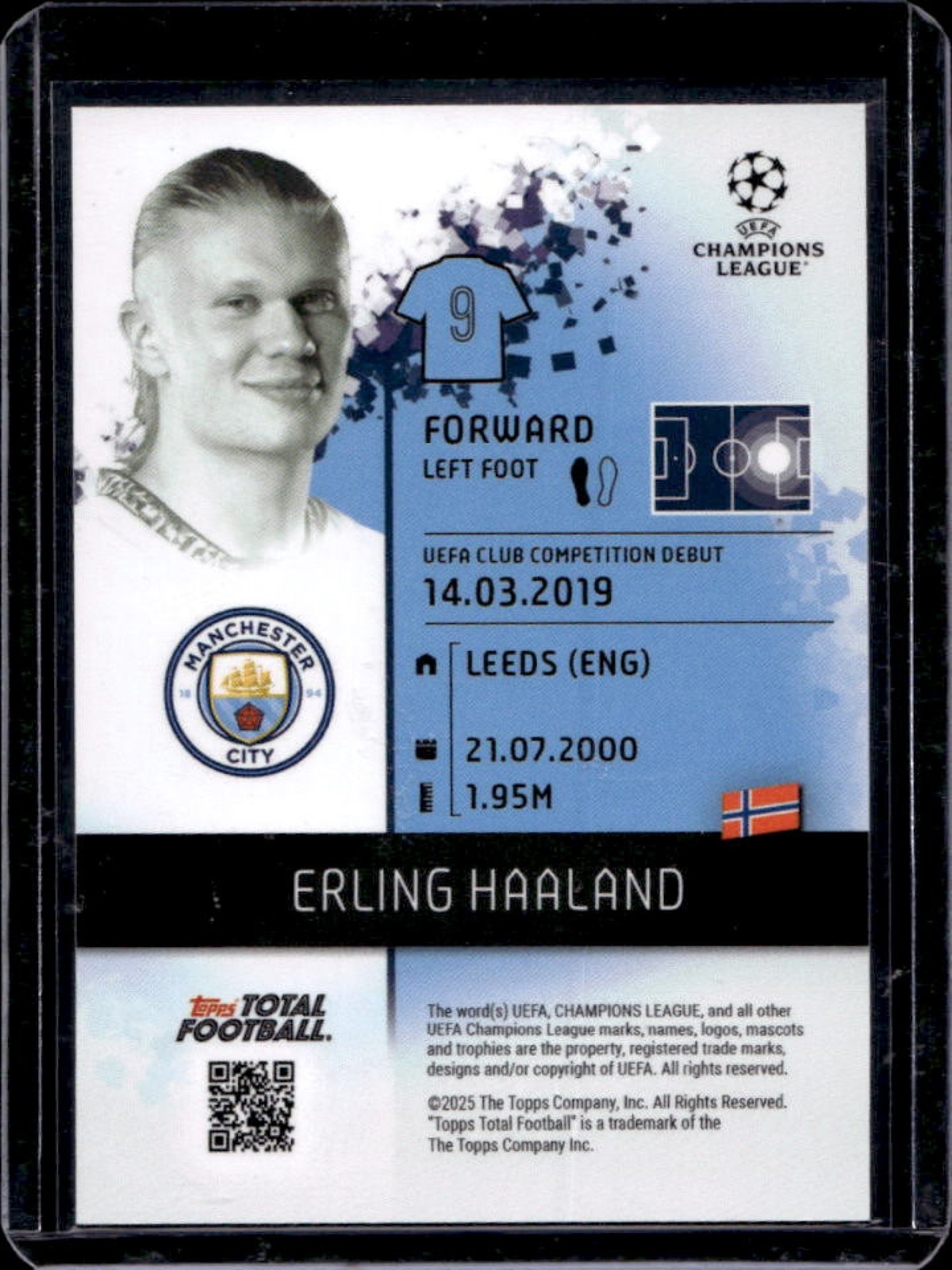 2024-25 Topps Total Football Erling Haaland Red #/5 Man City view 2