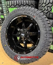 20x10 Black Moto Metal Mo970 Wheels 33 At Rt Tires 8x6.5 Dodge Ram 2500 3500