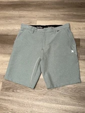 Men's Hurley Hybrid Spacedye Walk Short Light Blue Gray Lightweight Golf Size 34