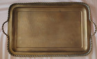 Vintage Hammerded Brass Hand Tooled Decorative Tray — photo 2