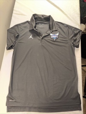 Nike Jordan Charlotte Hornets Polo Shirt Featuring Dri-FIT Technology. Size M