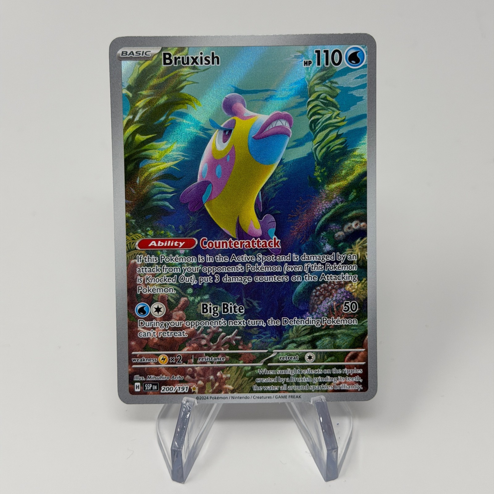 Pokemon Surging Sparks SV08 Bruxish - 200/191   IR Illustration Rare NM
