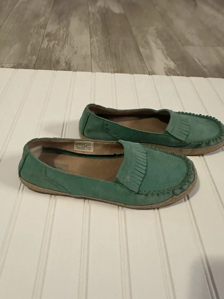 Mocassins femininos Ugg Marrah 9.5 camurça azul-petróleo sapatos confortáveis - Imagem 3 de 4