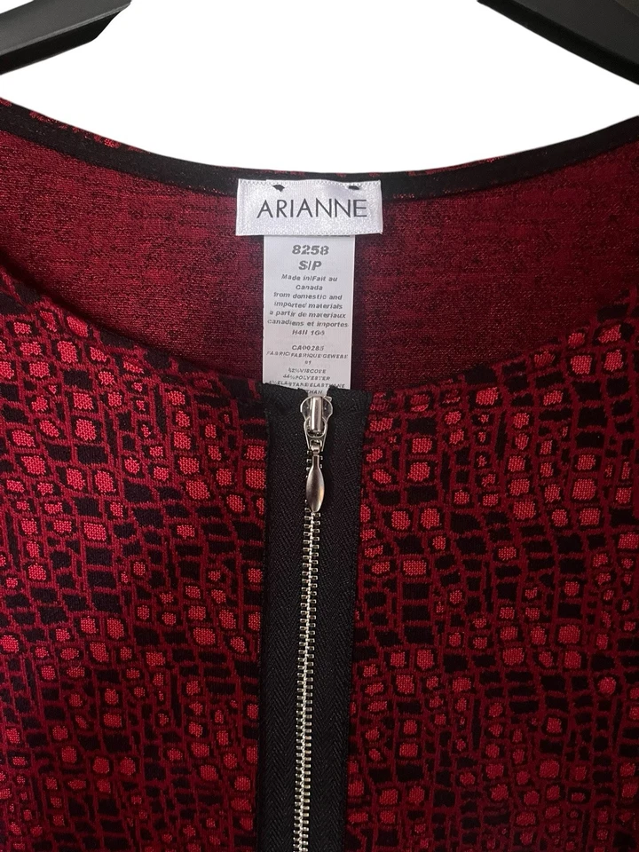 Vestido Arianne Rojo Y Negro Con Mangas Largas Cremallera Frontal Suave Envío Gratis Reino Unido Foto 3 de 4