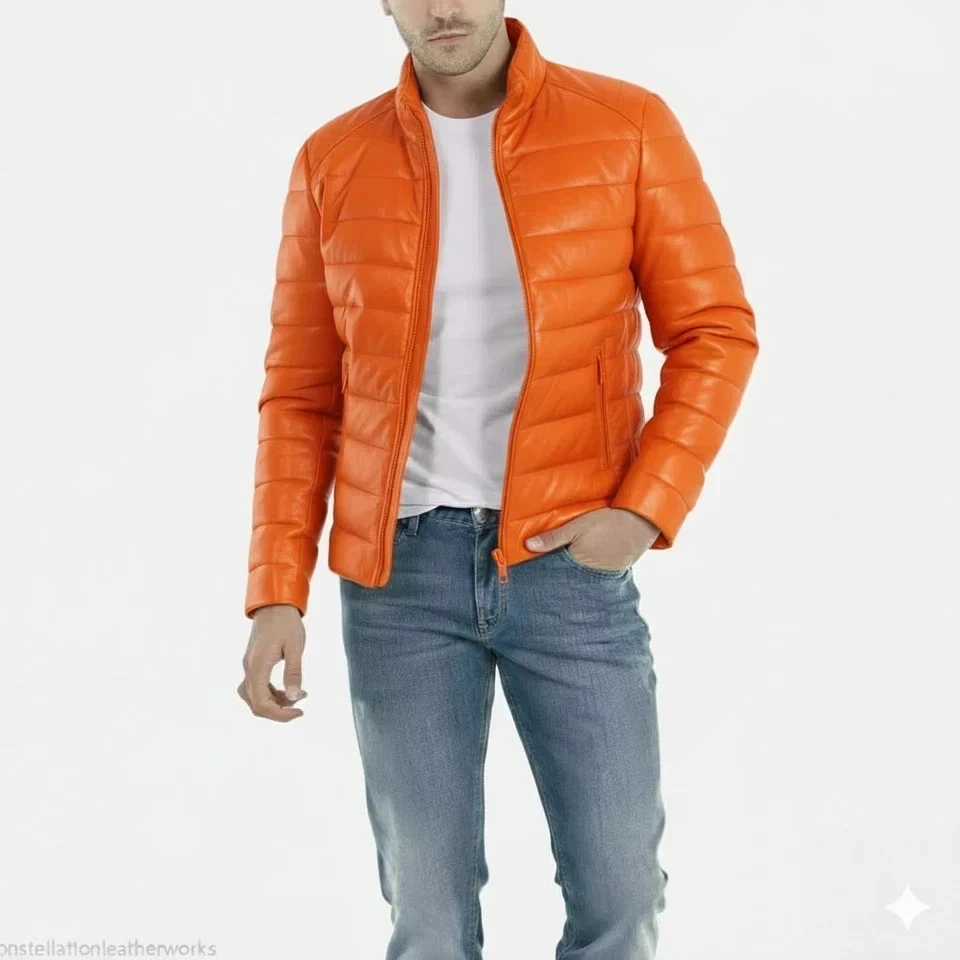 New Elevated Mens Leather Jacket Luxurious Premium Leather Modern Stylish Fit