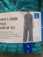 New NWT Ladies HURLEY Large L Teal Swim Cover-Up Set Crochet Lightweight