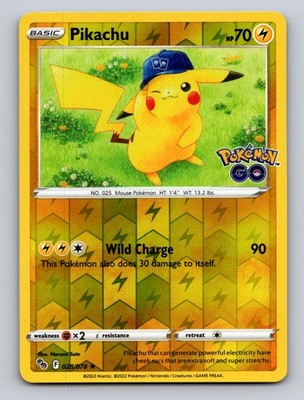 PIKACHU 028/078 HOLO R POKEMON GO POKEMON REVERSE HOLO NM
