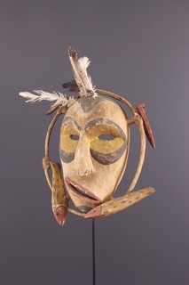 Masque Yupik ART ANCIEN TRIBAL PREMIER PRIMITIF no reserve